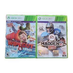 Microsoft Xbox 360 Bundle of 2 WipeOut & Madden 25 Video Games